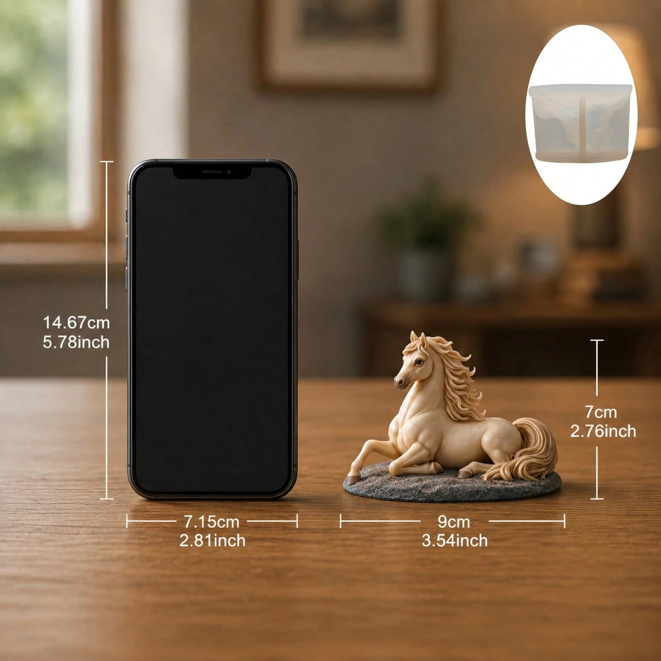 Arabian Horse Resin Silicone Candle Mold| Suitable For Displaying Plaster Statues, Epoxy Resin And Plaster Furniture Decor. Reusable, Easy Release, Fine Hair Texture Design. Suitable For Aromatherapy
