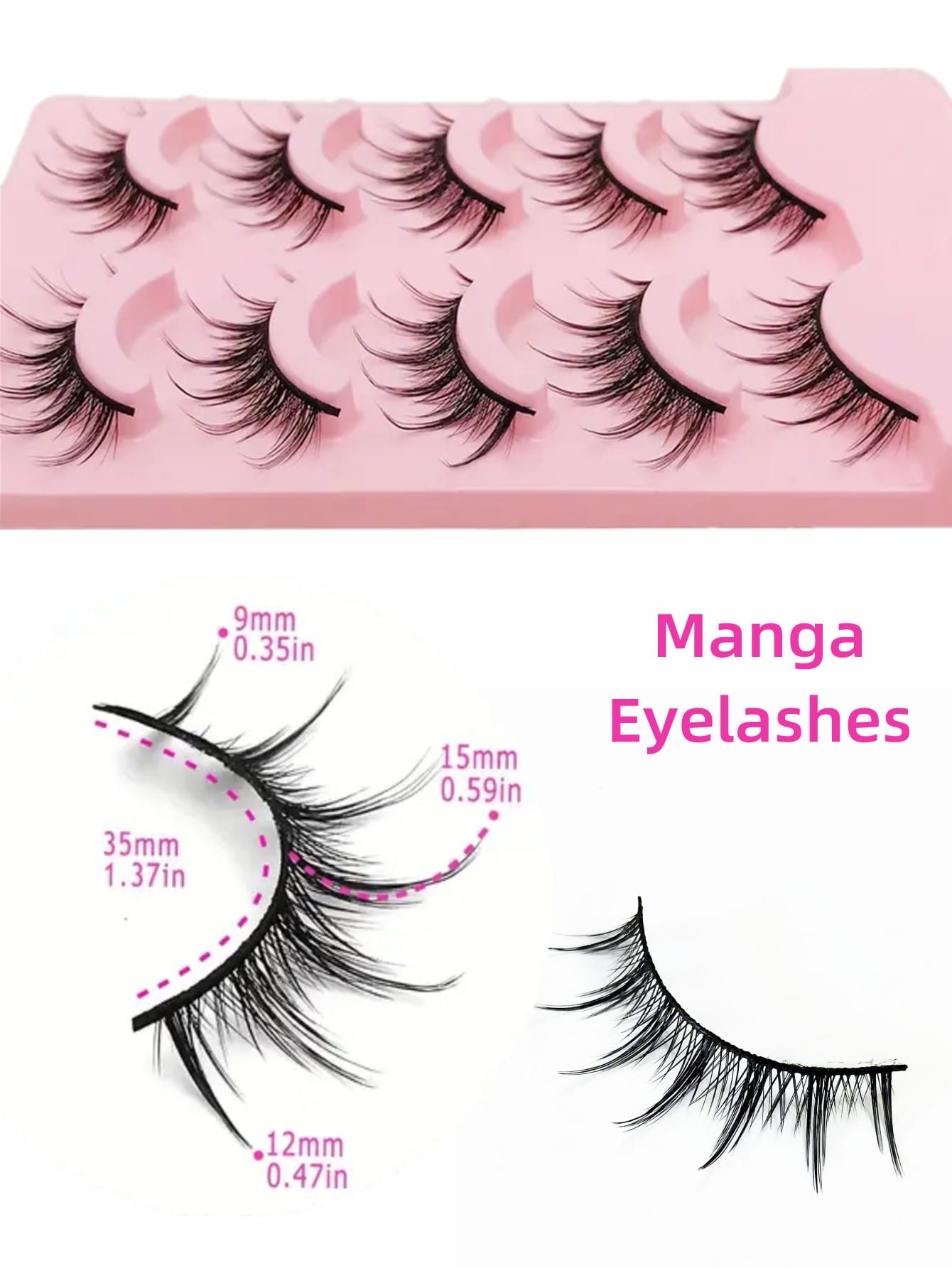Asiteo 5 Pairs Cartoon Anime False Eyelashes, Natural & Realistic, Faux Mink, Lightweight & Fluffy, 3D Thick, Korean/Japanese/Asian Style, Cosplay Lashes