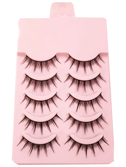 Asiteo 5 Pairs Cartoon Anime False Eyelashes, Natural & Realistic, Faux Mink, Lightweight & Fluffy, 3D Thick, Korean/Japanese/Asian Style, Cosplay Lashes