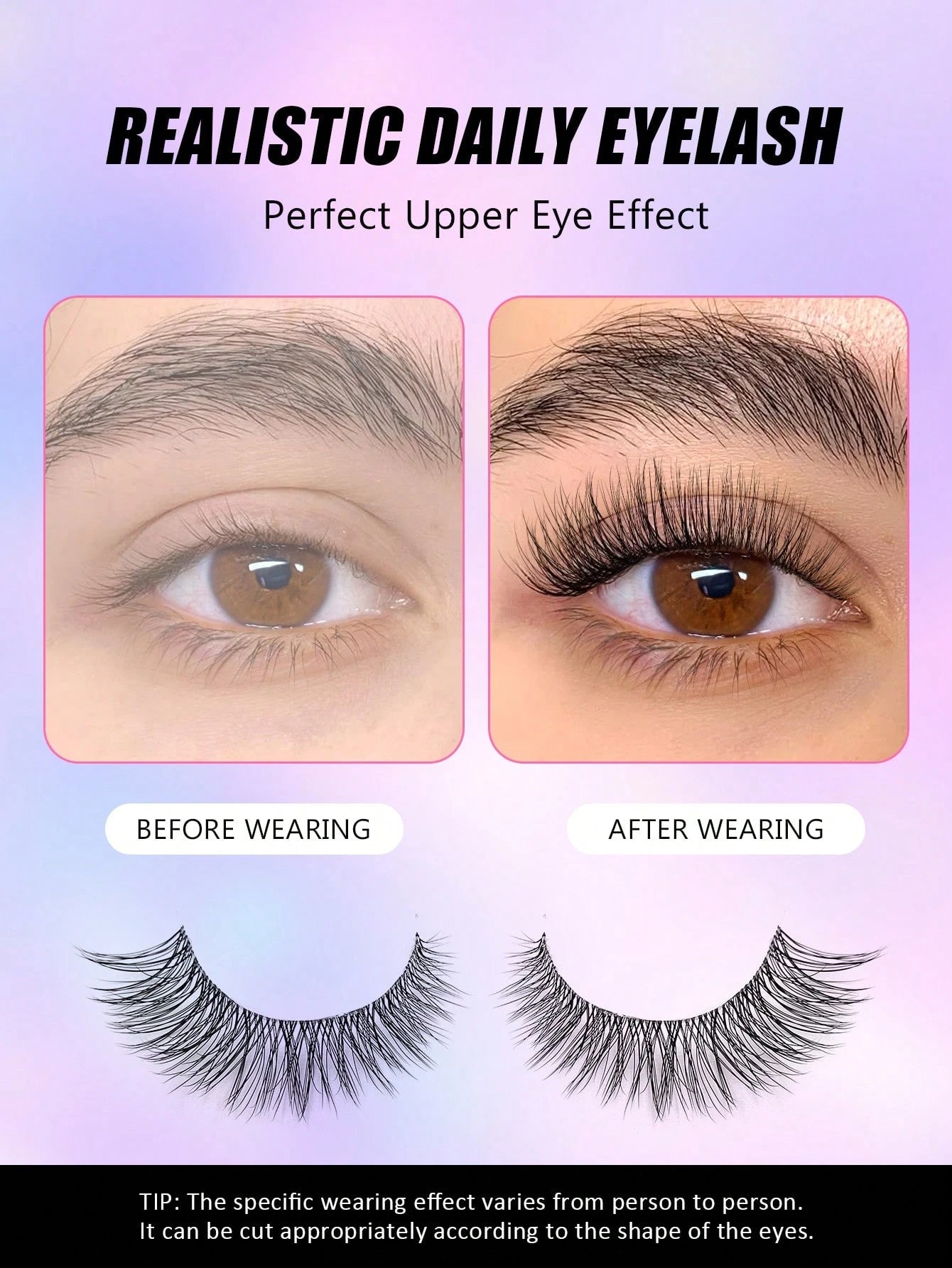 Asiteo 7 Pairs Look False Eyelashes, Soft Transparent Band, Short Lightweight Faux Mink Lashes, Create Makeup Look, Suitable For Daily Makeup, Suitable For Beginners, Aesthetic