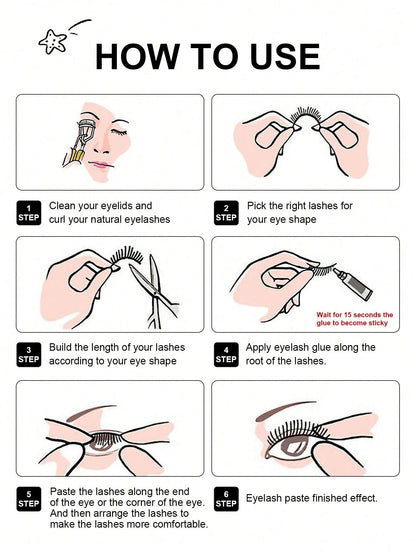 Asiteo 7 Pairs Look False Eyelashes, Soft Transparent Band, Short Lightweight Faux Mink Lashes, Create Makeup Look, Suitable For Daily Makeup, Suitable For Beginners, Aesthetic