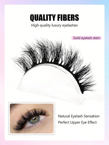 Asiteo 7 Pairs Luxurious Fluffy Faux Mink False Eyelashes- Natural Cross Style Lashes, Thick Volume For A Dramatic Look- Soft, Lightweight & Reusable Strip Lashes, Lashes, Eyelashes, Fake Lashes