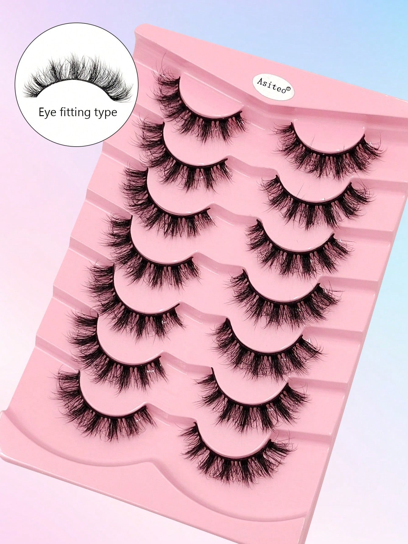 Asiteo 7 Pairs Luxurious Fluffy Faux Mink False Eyelashes- Natural Cross Style Lashes, Thick Volume For A Dramatic Look- Soft, Lightweight & Reusable Strip Lashes, Lashes, Eyelashes, Fake Lashes