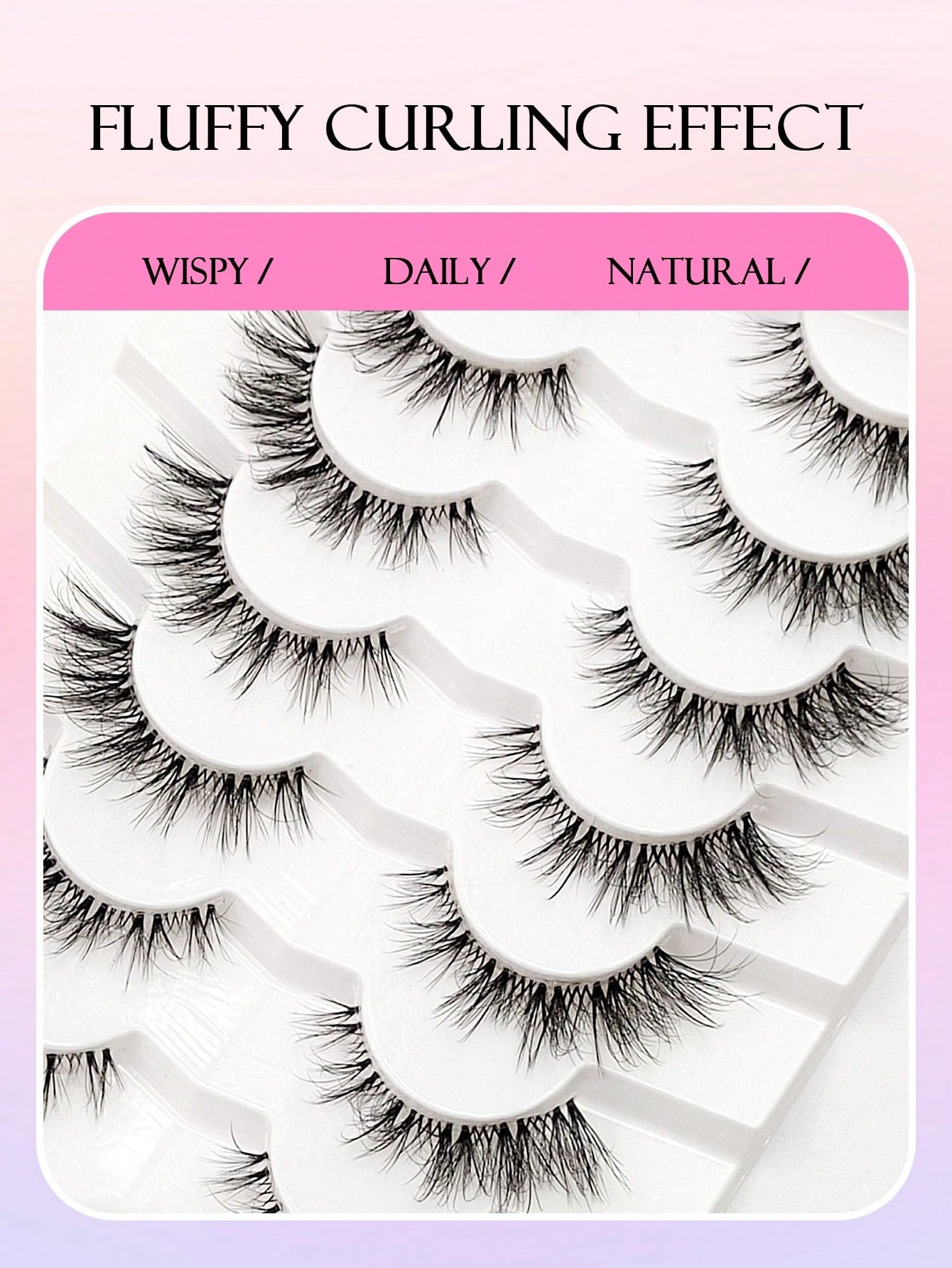 Asiteo 7 Pairs Natural Soft False Eyelashes, Fashionable Transparent Criss-Cross Design, Suitable For Daily Wear, Dates And Holidays
