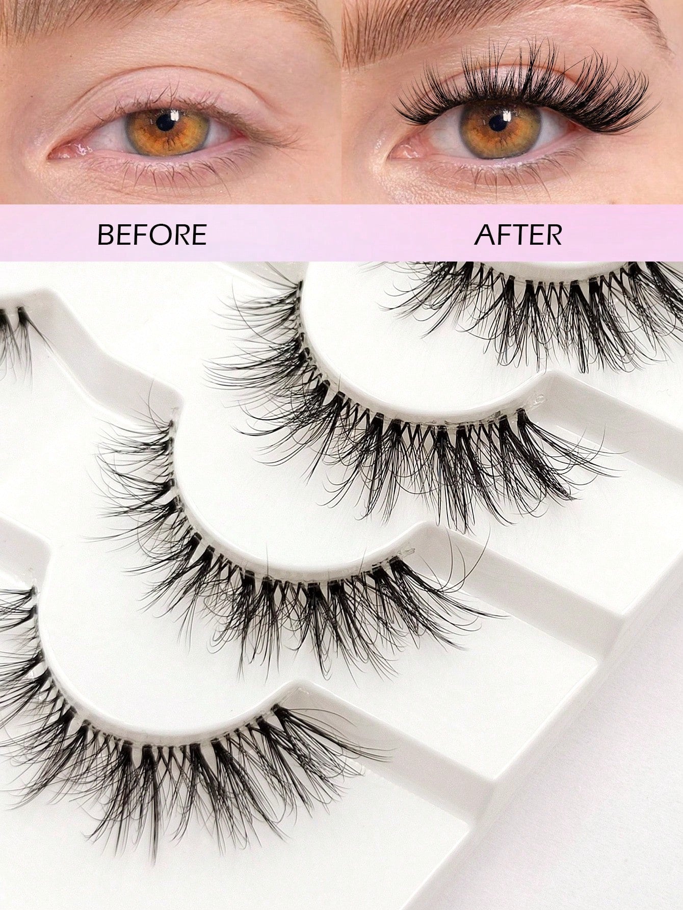 Asiteo 7 Pairs Natural Soft False Eyelashes, Fashionable Transparent Criss-Cross Design, Suitable For Daily Wear, Dates And Holidays