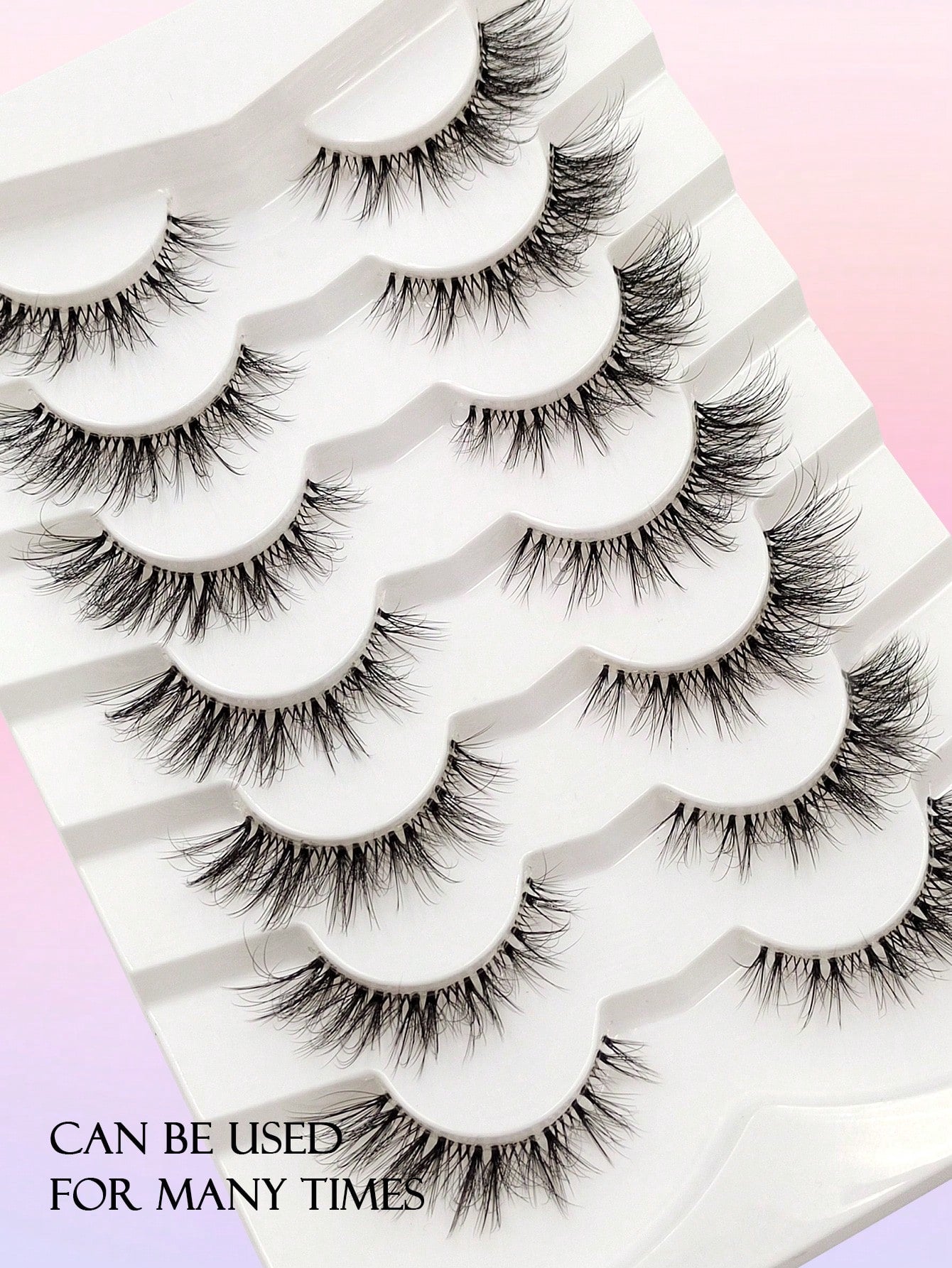 Asiteo 7 Pairs Natural Soft False Eyelashes, Fashionable Transparent Criss-Cross Design, Suitable For Daily Wear, Dates And Holidays