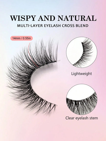 Asiteo 7 Pairs Transparent Delicate Natural False Eyelashes- Reusable, Lightweight & Comfortable, Create Charming Eye Makeup- Perfect For Daily Wear, Eyelash Strips, Eyelashes, False Eyelashes, Aest