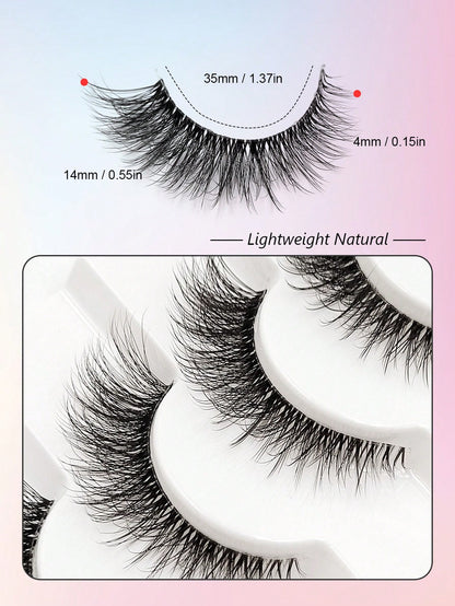 Asiteo 7 Pairs Transparent Delicate Natural False Eyelashes- Reusable, Lightweight & Comfortable, Create Charming Eye Makeup- Perfect For Daily Wear, Eyelash Strips, Eyelashes, False Eyelashes, Aest