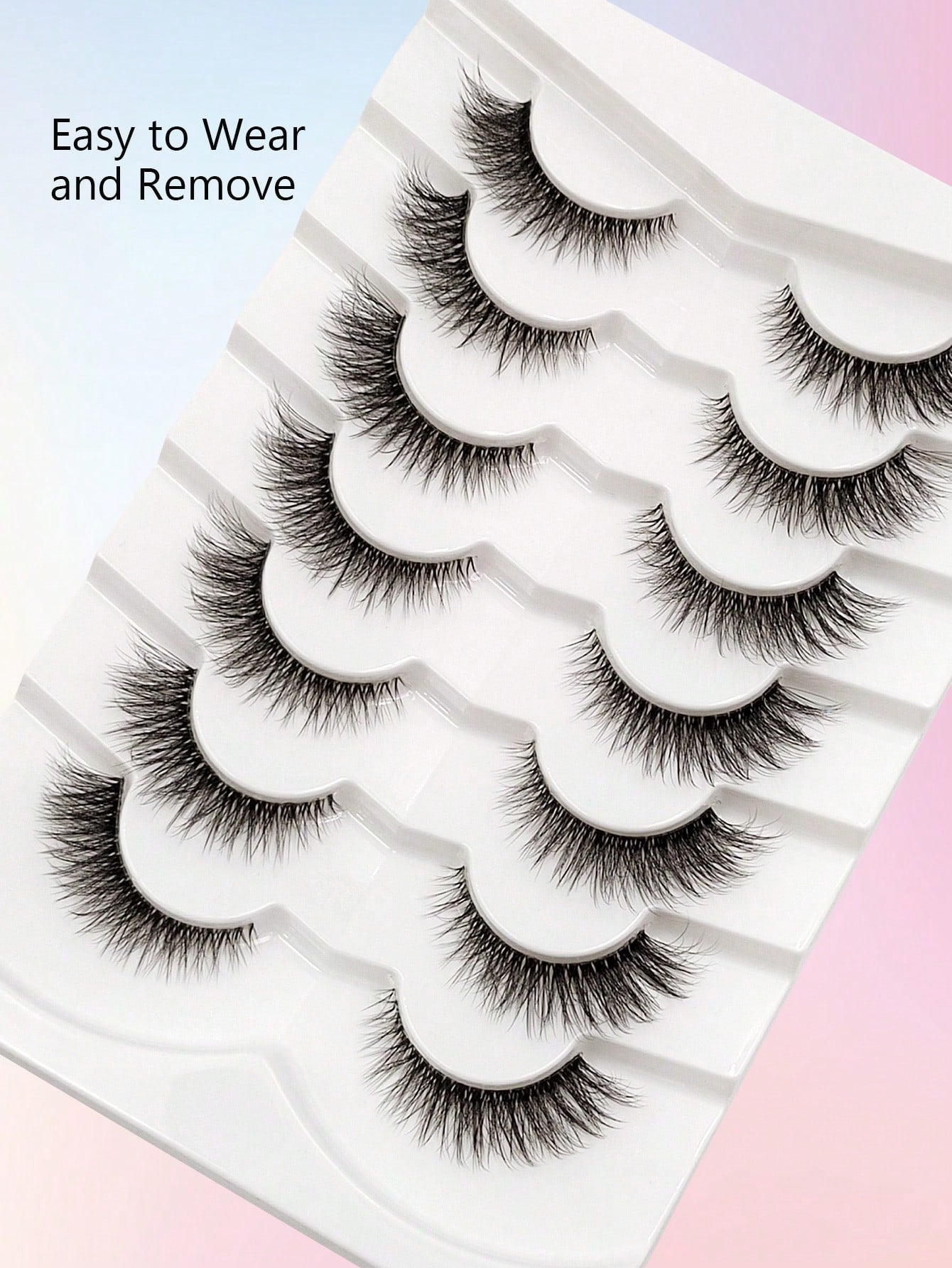 Asiteo 7 Pairs Transparent Delicate Natural False Eyelashes- Reusable, Lightweight & Comfortable, Create Charming Eye Makeup- Perfect For Daily Wear, Eyelash Strips, Eyelashes, False Eyelashes, Aest