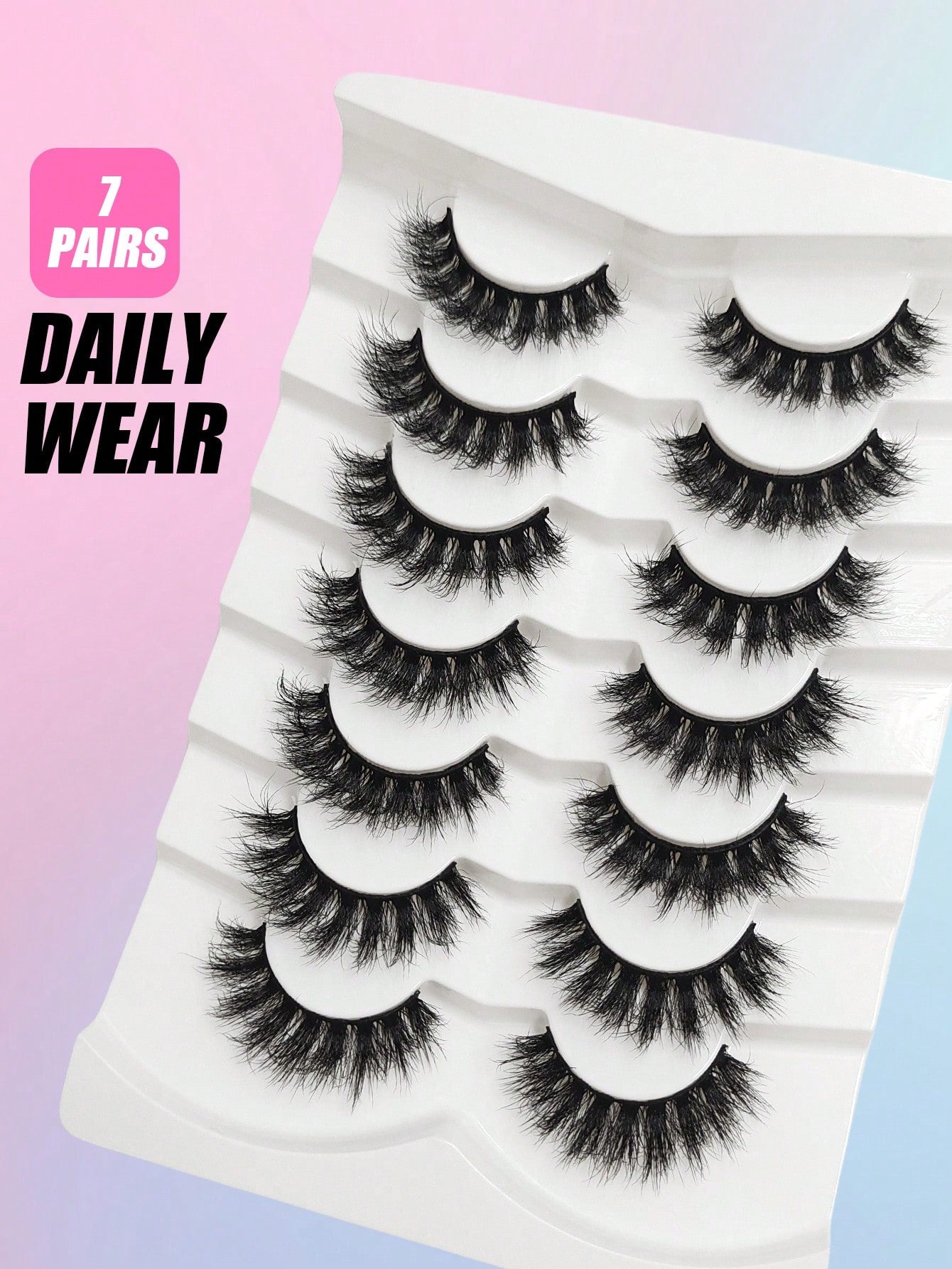 Asiteo 7 Pairs Transparent Delicate Natural False Eyelashes- Reusable, Lightweight & Comfortable, Create Charming Eye Makeup- Perfect For Daily Wear, Eyelash Strips, Eyelashes, False Eyelashes, Aest