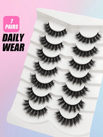 Asiteo 7 Pairs Transparent Delicate Natural False Eyelashes- Reusable, Lightweight & Comfortable, Create Charming Eye Makeup- Perfect For Daily Wear, Eyelash Strips, Eyelashes, False Eyelashes, Aest