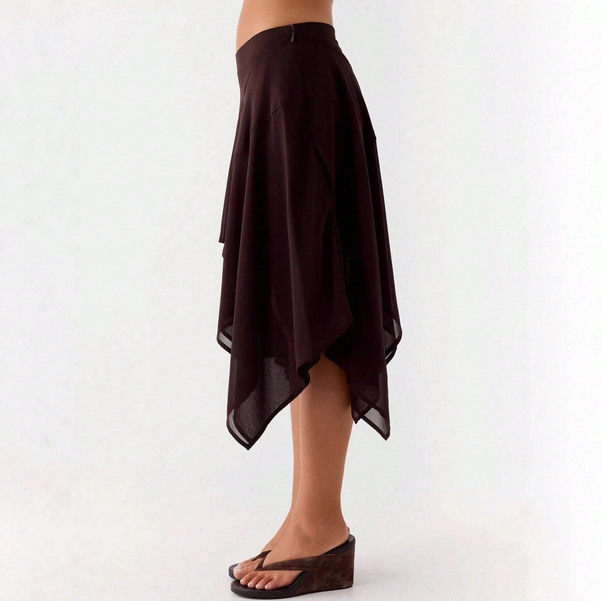 Asymmetrical Chiffon Midi Skirts, Floral/Animal Print Flowy Handkerchief Hem Skirts, Casual Summer Beach Cover Up