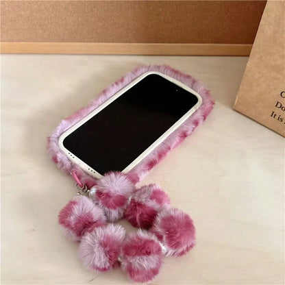 Autumn/Winter Leopard Print Plush Phone Case With Wrist Strap Compatible With IPhone 17 Pro Max/ 17 Pro/ 16 Pro Max/ 15 Pro Max/ 14/New 13/ 11/ 12 Women's