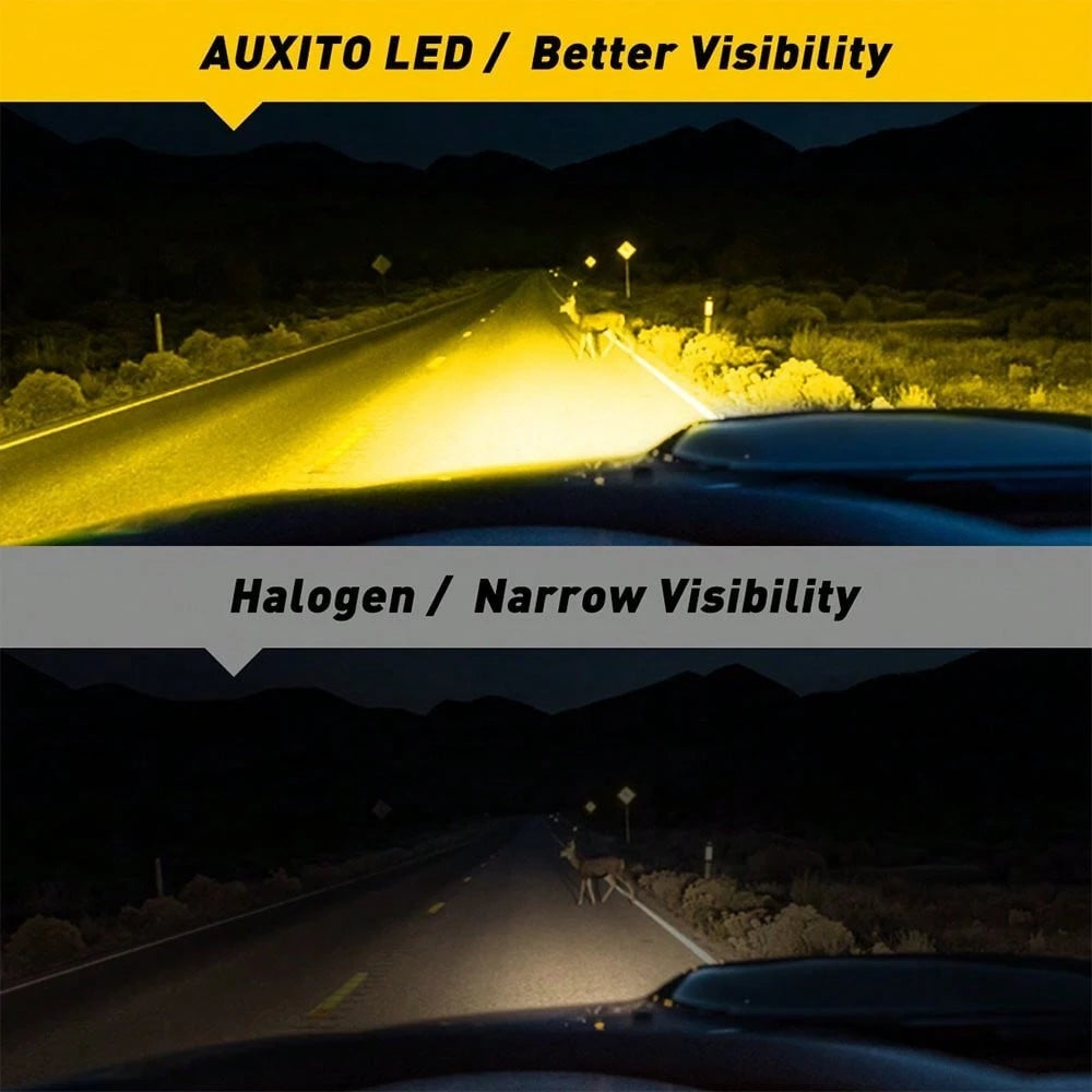 AUXITO 9006 HB4 LED Fog Light Bulbs 3000K Amber Yellow 4000 LM High Brightness