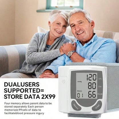 AVXLRQ Wrist Digital Blood Pressure Monitor With Large LCD Screen-Including Hypertension Detector, Heart Rate And Pulse Measurement, Memory Function And Battery Power Supply (Excluding Battery)