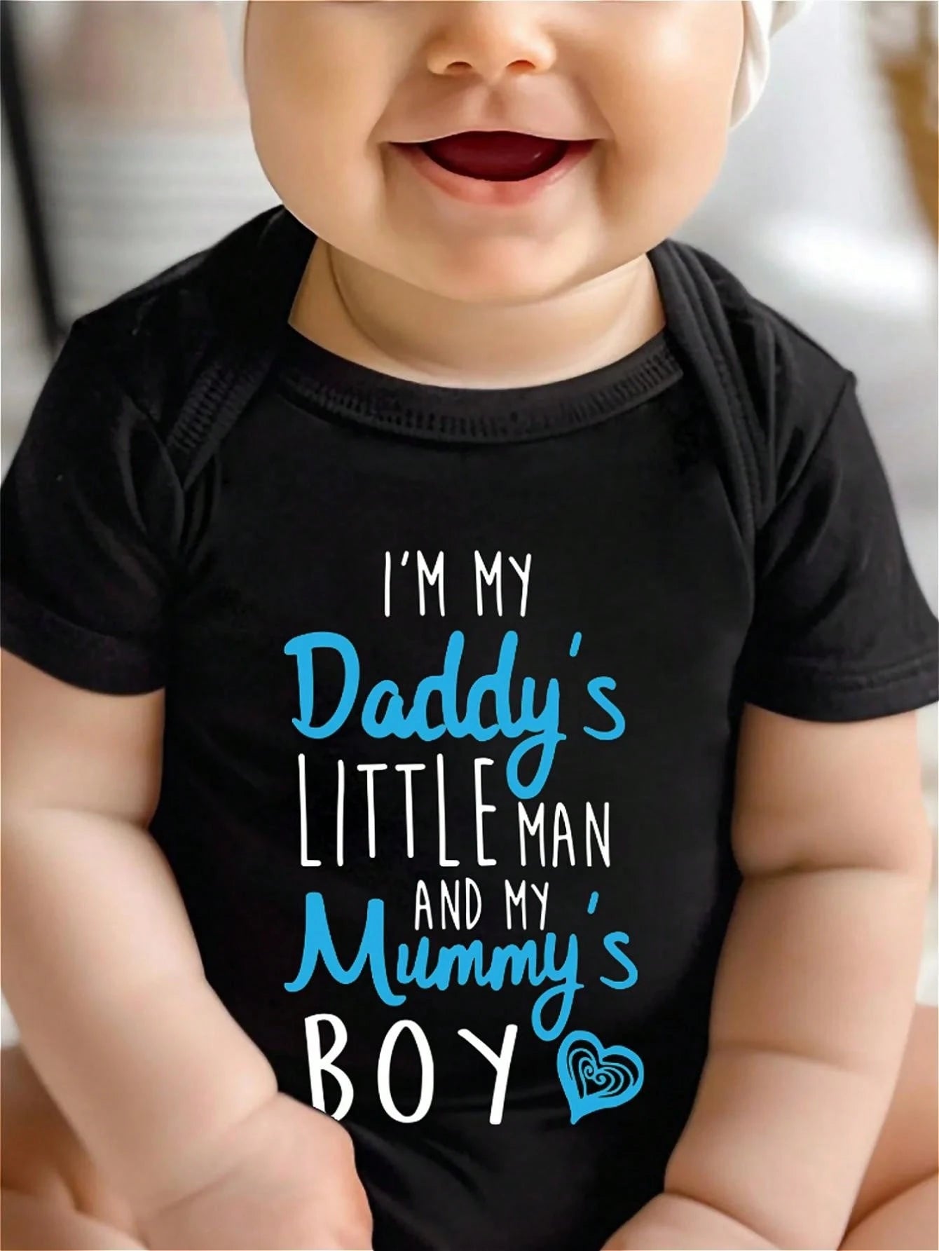 AYJK7 I'M MY DADDY'S LITTLE MEN AND MY MUMMY'S BOY Print Funny Newborn Clothes 100% Cotton Triangle Jumpsuit, Casual Comfortable Short Sleeve Baby Romper
﻿