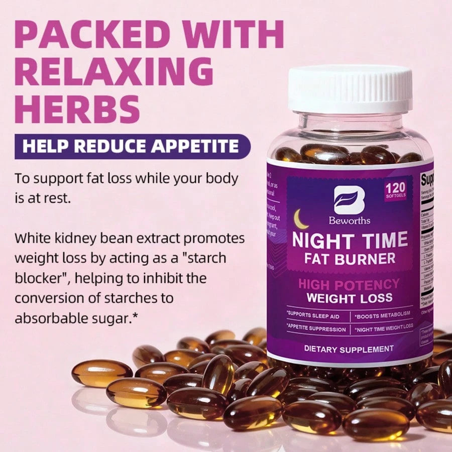 B BEWORTHS BEWORTHS Nighttime Support Capsules- 60 Capsules, Formulated With Green Coffee Beans, White Kidney Beans, And L-Tryptophan- Support Metabolism, Weight Loss, Restful Sleep, And Overall Wel