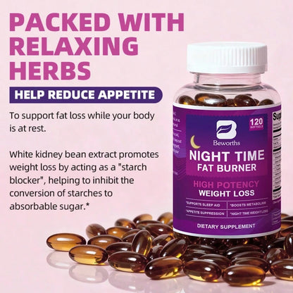B BEWORTHS BEWORTHS Nighttime Support Capsules- 60 Capsules, Formulated With Green Coffee Beans, White Kidney Beans, And L-Tryptophan- Support Metabolism, Weight Loss, Restful Sleep, And Overall Wel