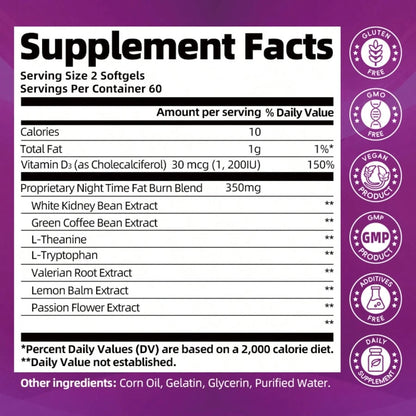 B BEWORTHS BEWORTHS Nighttime Support Capsules- 60 Capsules, Formulated With Green Coffee Beans, White Kidney Beans, And L-Tryptophan- Support Metabolism, Weight Loss, Restful Sleep, And Overall Wel