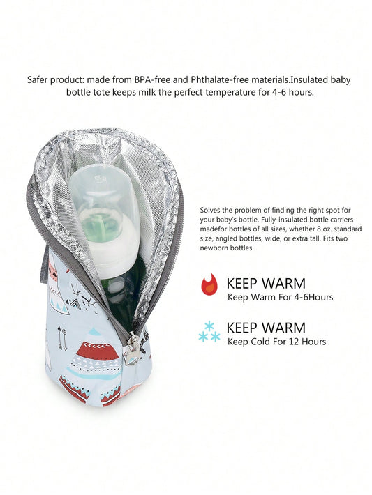 Baby Bottle Thermal Bag, Insulated Travel Carrier For Infants