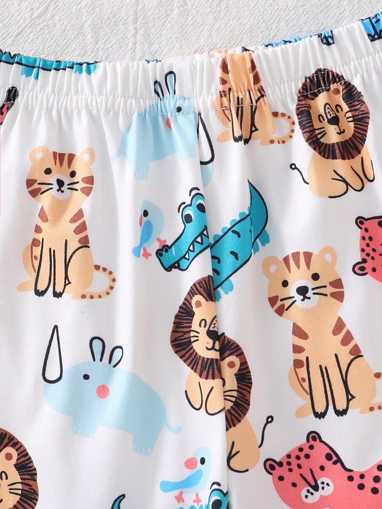 Baby Boy Cartoon Cute Animal Print Comfortable Long Sleeve Long Pants Cardigan Flame Retardant 2 Pieces Set Loungewear