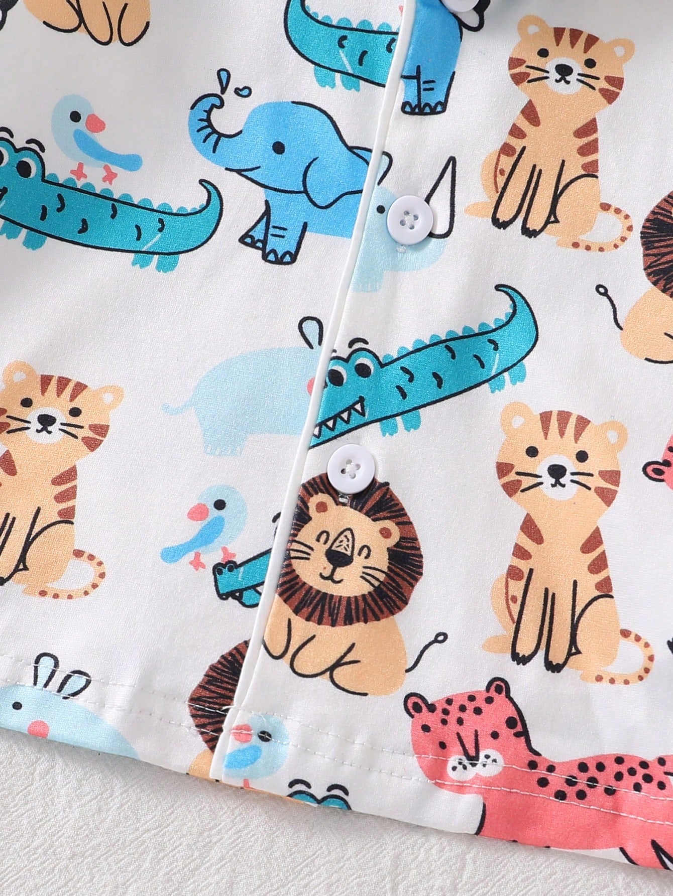 Baby Boy Cartoon Cute Animal Print Comfortable Long Sleeve Long Pants Cardigan Flame Retardant 2 Pieces Set Loungewear