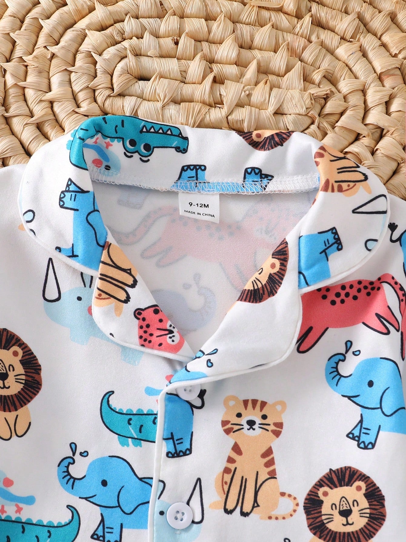 Baby Boy Cartoon Cute Animal Print Comfortable Long Sleeve Long Pants Cardigan Flame Retardant 2 Pieces Set Loungewear