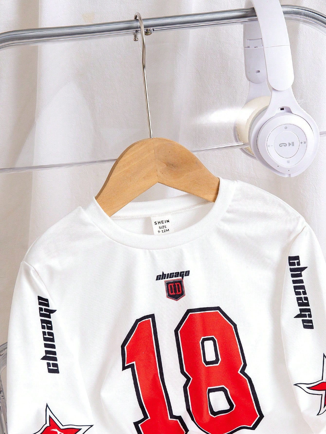 Baby Boy Casual Daily American Sport Street Style Number Print Round Neck Long Sleeve Top