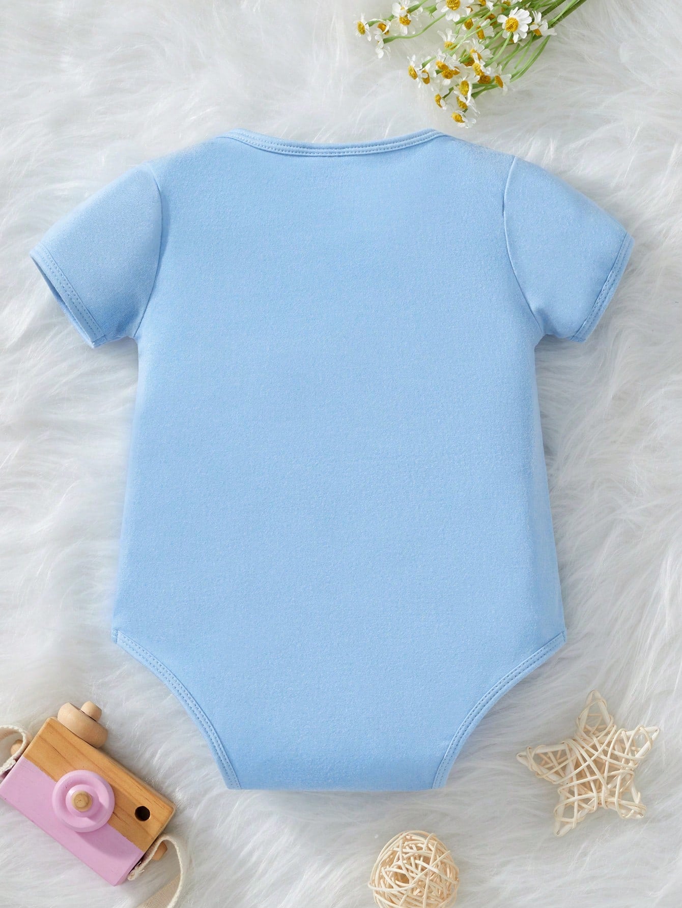 Baby Boy Slogan & Phone Design Printed Short Sleeve Bodysuit