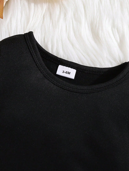 Baby Boy Slogan Print Crew Neck Long Sleeve Casual Jumpsuit