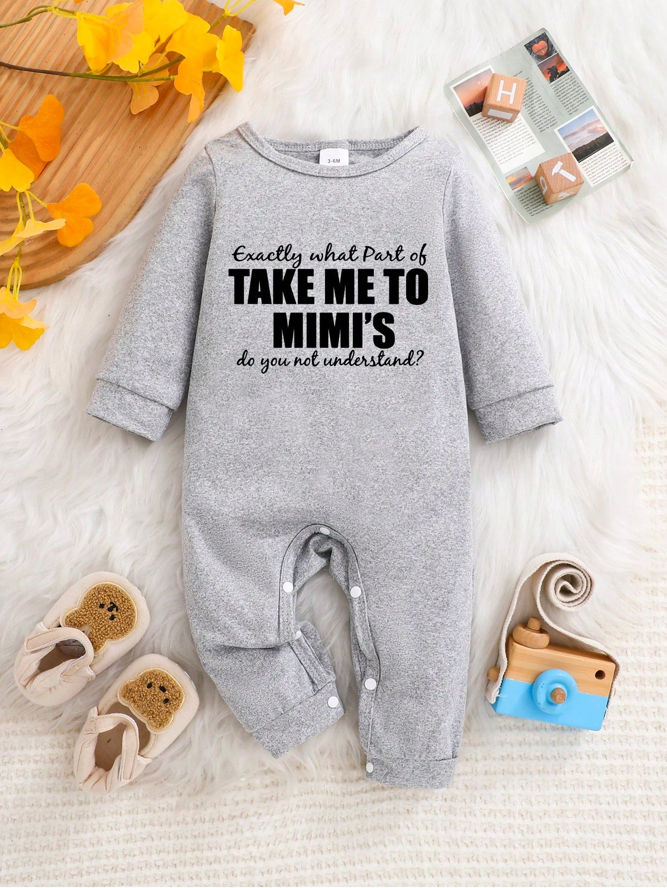 Baby Boy Slogan Print Crew Neck Long Sleeve Casual Jumpsuit