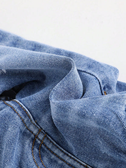Baby Boy Spring/Summer Lightweight Comfortable Distressed Soft Denim Pants With Wash Effect