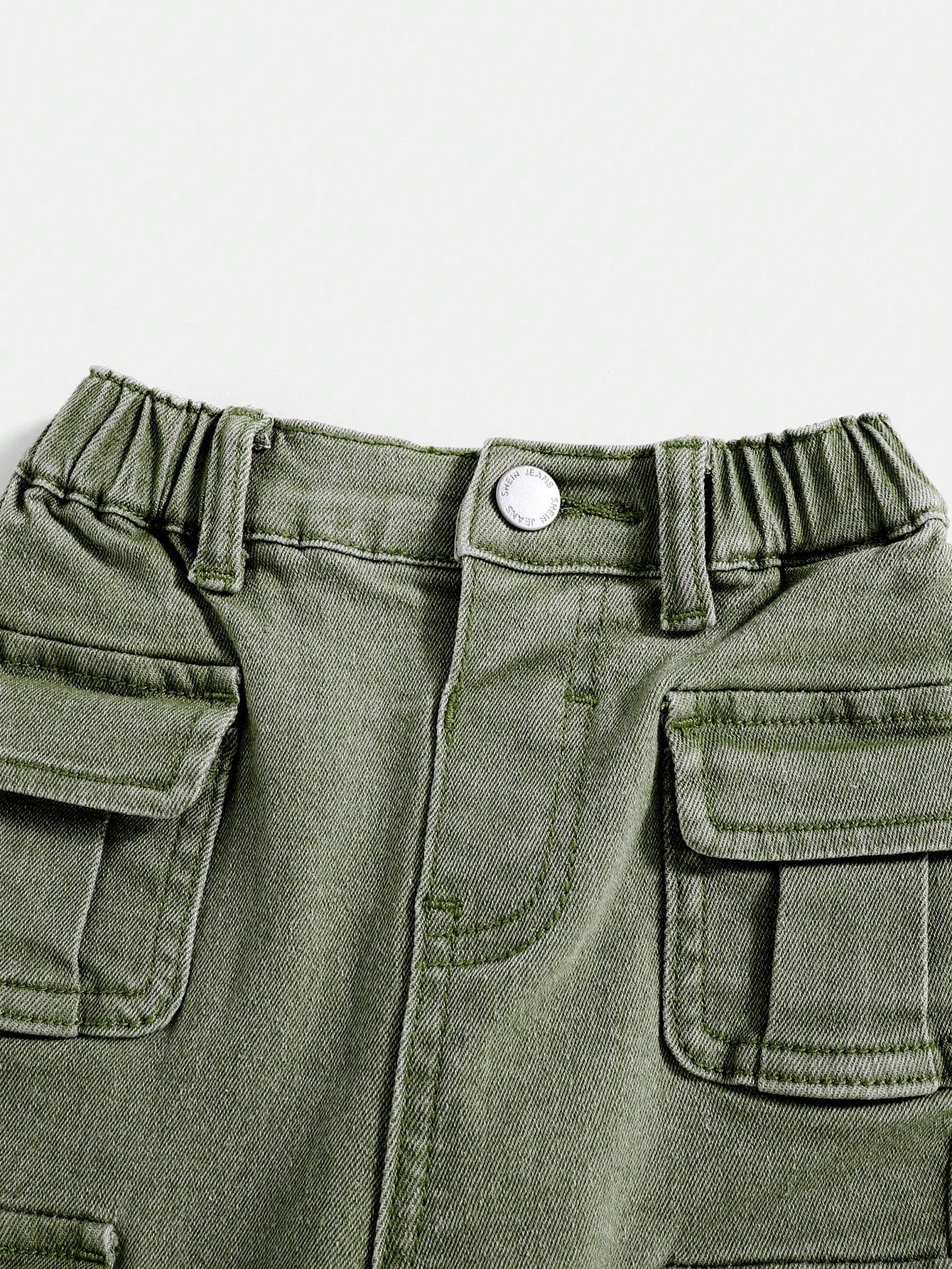 Baby Boy Street Cool Multiple Pockets High Stretch Khaki Denim Cargo Pants,Casual And Fashion Fall/Winter Clothes