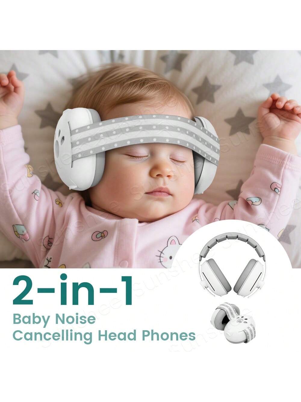 Baby Ear Protection Noise Cancelling Headphones For Babies, 2-In-1 Baby Ear Protection, Baby Travel Essentials For Outdoor