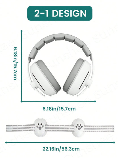 Baby Ear Protection Noise Cancelling Headphones For Babies, 2-In-1 Baby Ear Protection, Baby Travel Essentials For Outdoor