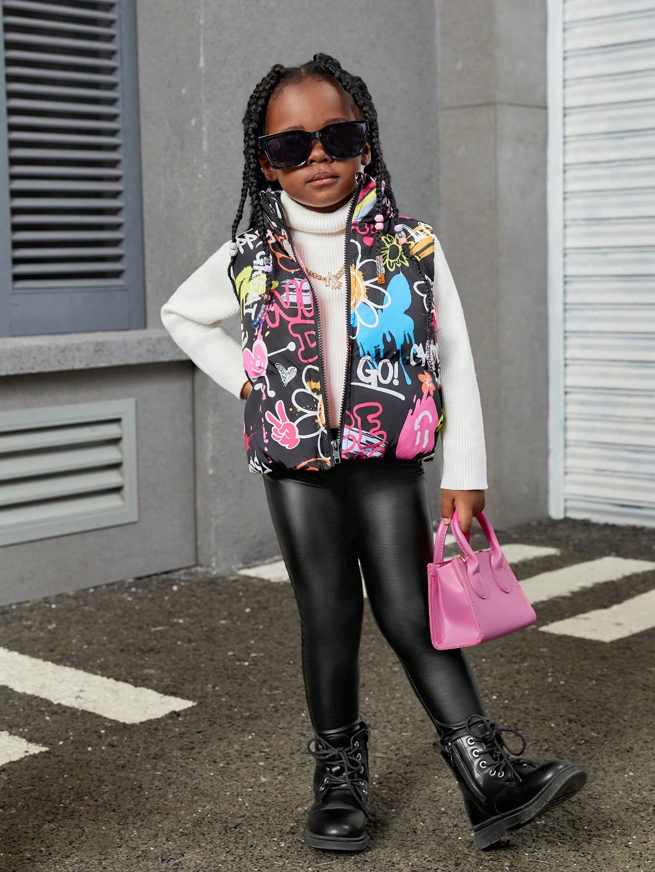 Baby Girl High Waist Thermal Lined Leggings, Thick & Stretchy, Versatile, Suitable For Winter