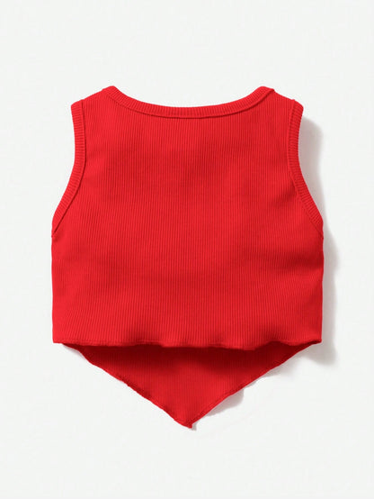 Baby Girl Letter Graphic Bandana Hem Tank Top