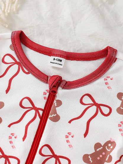 Baby Girl Sweet Cute Elegant Casual Daily Comfortable Soft Skin-Friendly Knitted High Elasticity Tight-Fitting Fabric Multi-Color Cloud Animal Cow Donut Cake Dessert Cartoon Pattern Print Long Sleeve