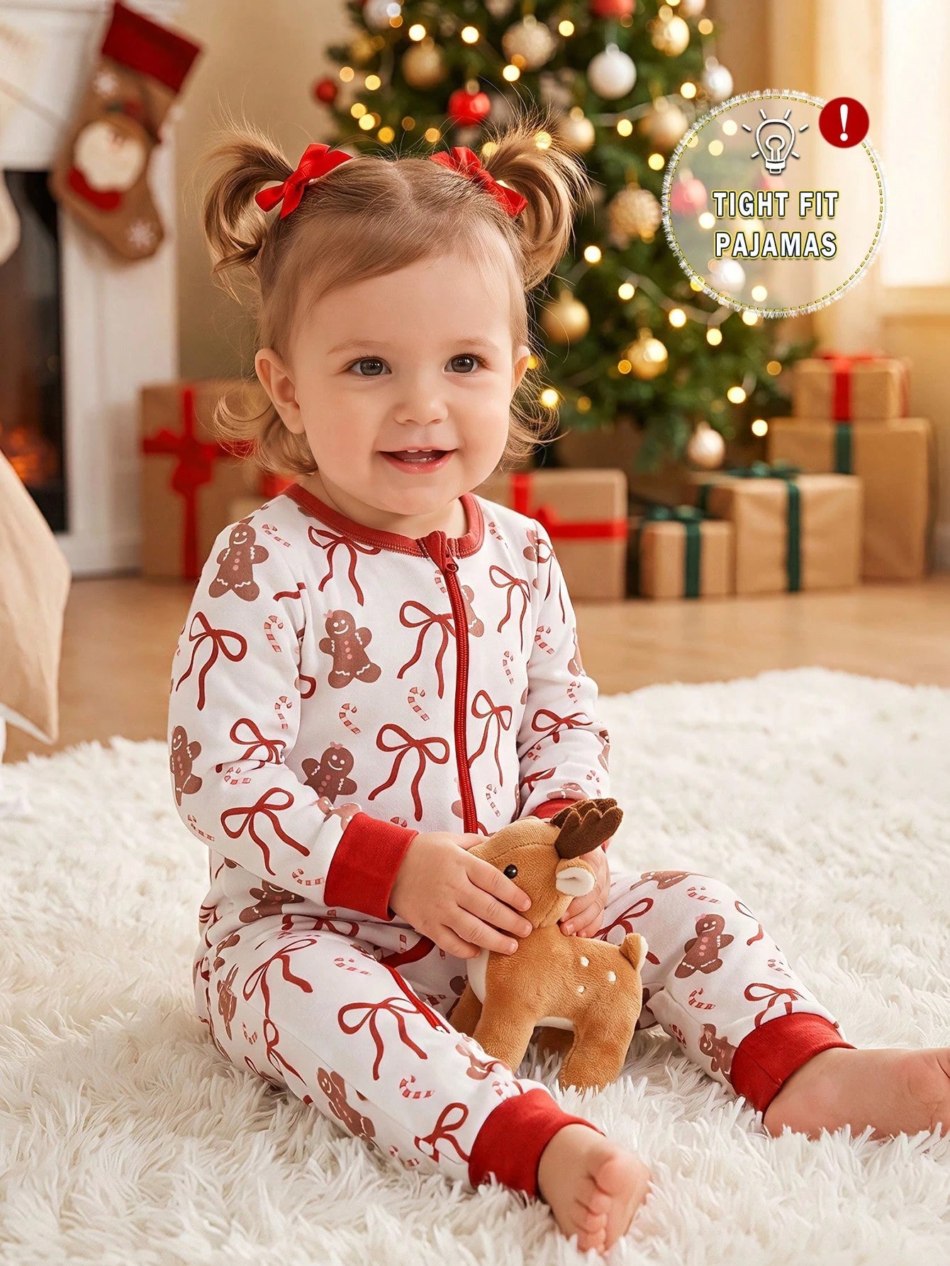 Baby Girl Sweet Cute Elegant Casual Daily Comfortable Soft Skin-Friendly Knitted High Elasticity Tight-Fitting Fabric Multi-Color Cloud Animal Cow Donut Cake Dessert Cartoon Pattern Print Long Sleeve