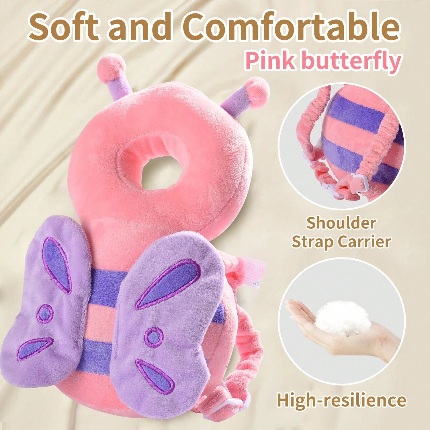 Baby Head Protector Pad Safety Pad For Walking & Crawling,Toddlers Head Safety Adjustable Back-Pack
