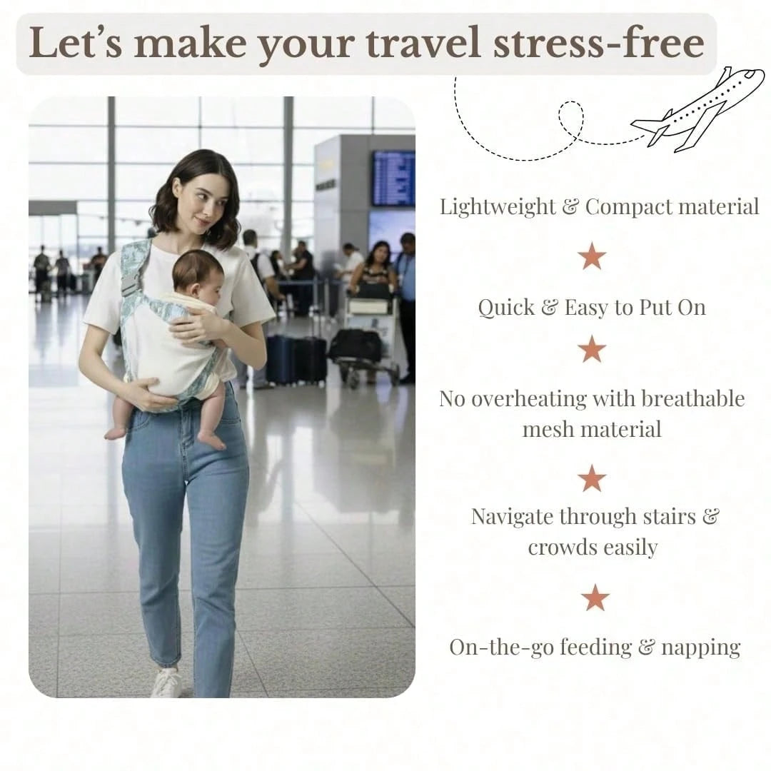 Baby Sling Carrier, 28-40 Lbs – Baby Travel Essential, Adjustable Mesh Sling With Secure Safety Buckle & Comfortable Hold With One Hand Support