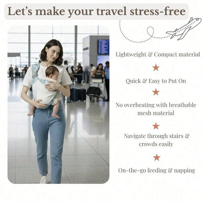 Baby Sling Carrier, 28-40 Lbs – Baby Travel Essential, Adjustable Mesh Sling With Secure Safety Buckle & Comfortable Hold With One Hand Support