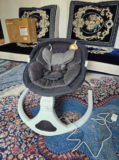 Baby Swings For Infants To Toddler, Electric Baby Swing With Remote, 5 Speeds, Bluetooth & Safety Lock For Newborns Up To 20 Lbs (Black)
