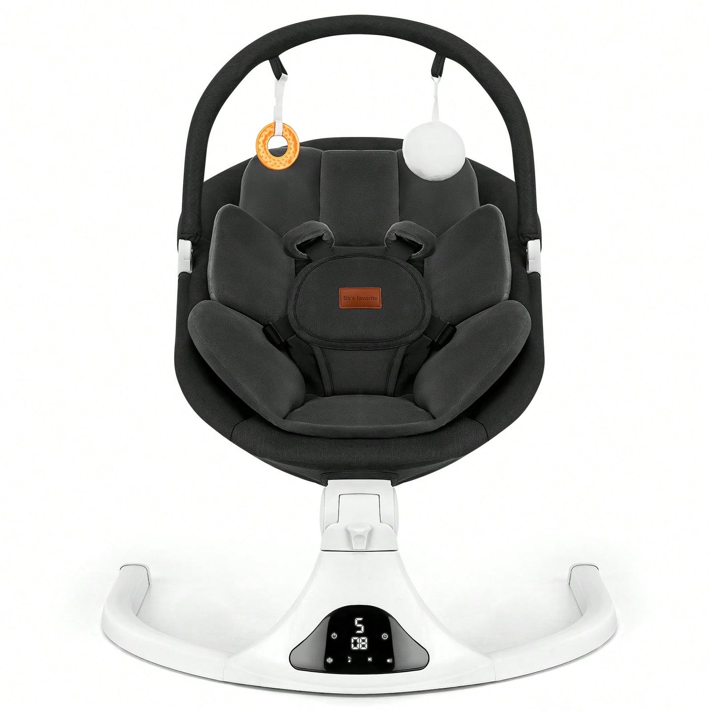 Baby Swings For Infants To Toddler, Electric Baby Swing With Remote, 5 Speeds, Bluetooth & Safety Lock For Newborns Up To 20 Lbs (Black)