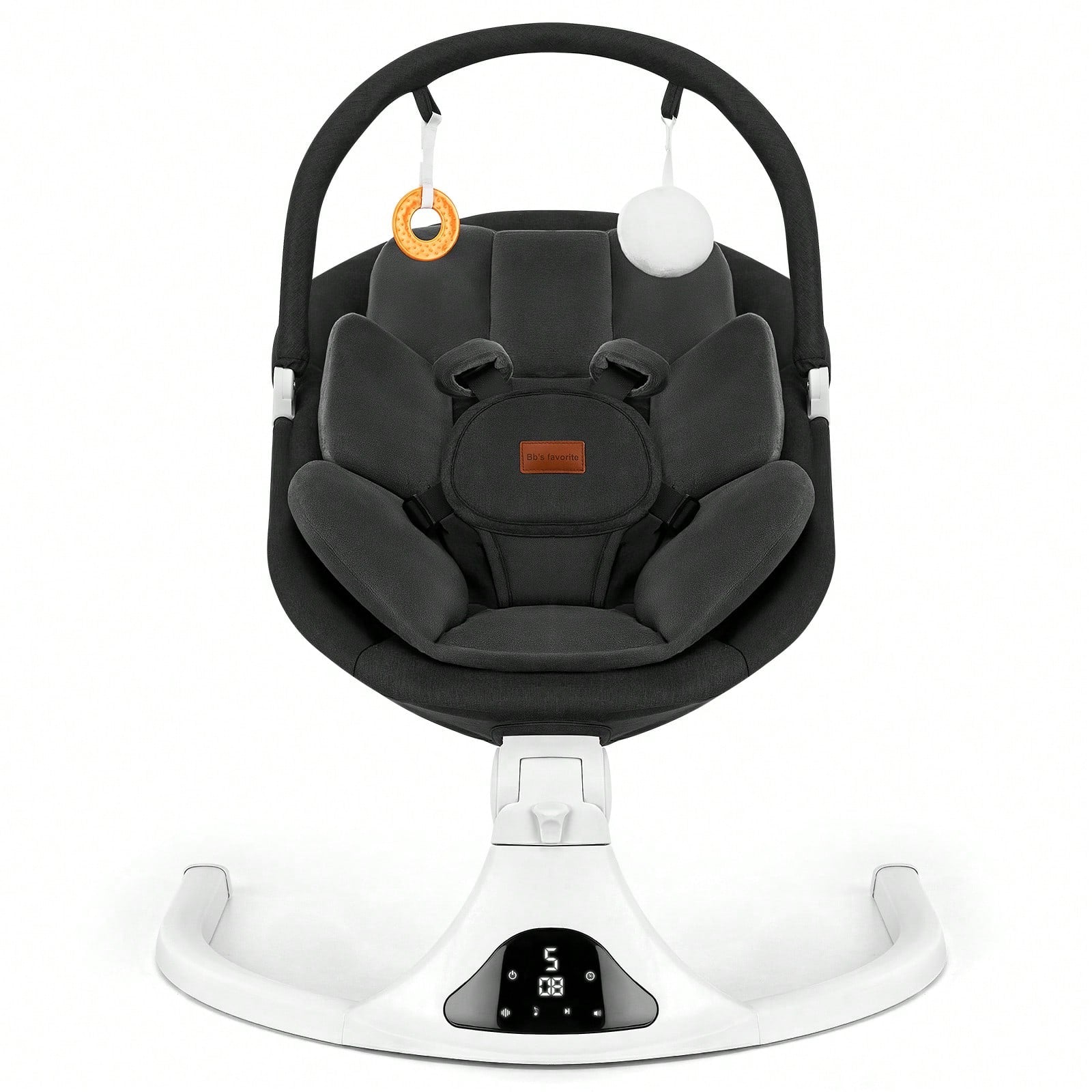Baby Swings For Infants To Toddler, Electric Baby Swing With Remote, 5 Speeds, Bluetooth & Safety Lock For Newborns Up To 20 Lbs (Black)