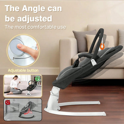 Baby Swings For Infants To Toddler, Electric Baby Swing With Remote, 5 Speeds, Bluetooth & Safety Lock For Newborns Up To 20 Lbs (Black)