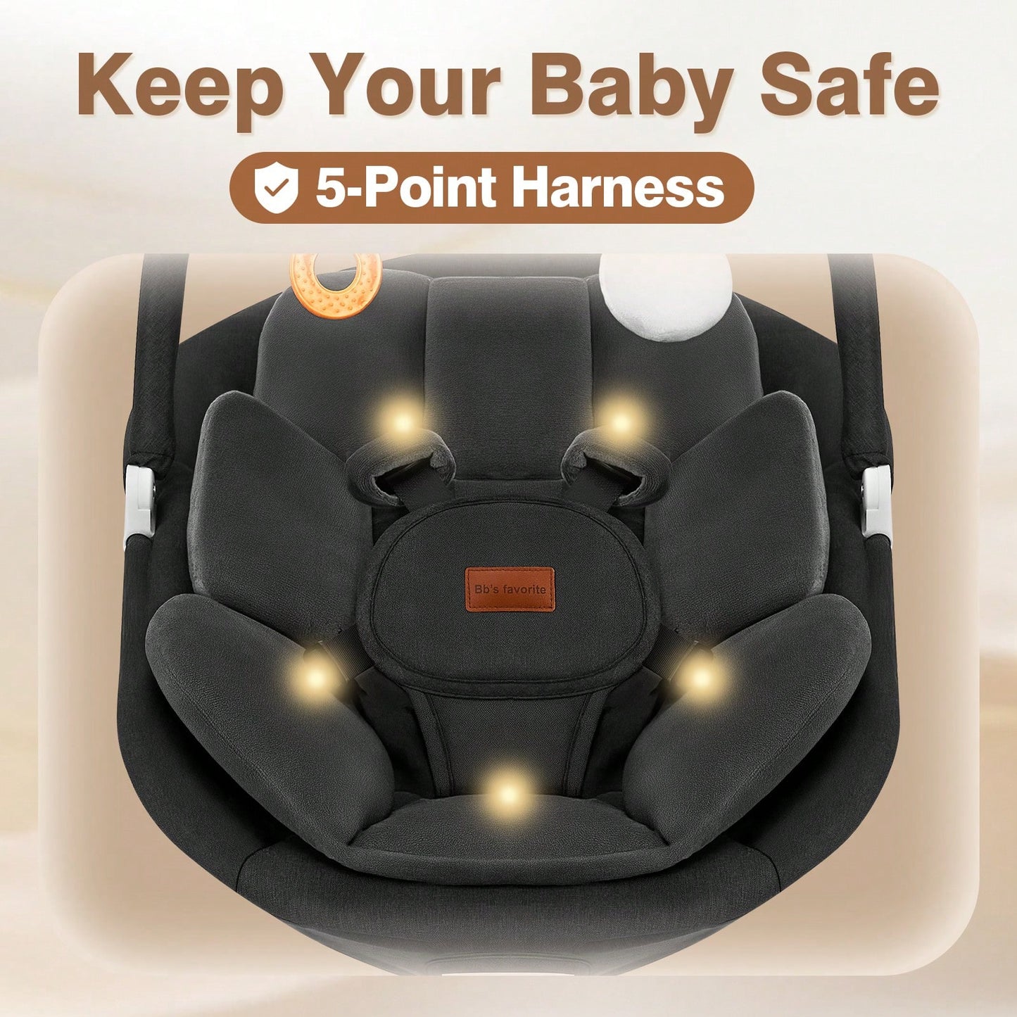 Baby Swings For Infants To Toddler, Electric Baby Swing With Remote, 5 Speeds, Bluetooth & Safety Lock For Newborns Up To 20 Lbs (Black)