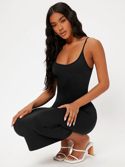 BASICS Solid Form Fitted Slip Casual Dinner Dating Dress/Summer Elegant Summer Outfit For Women