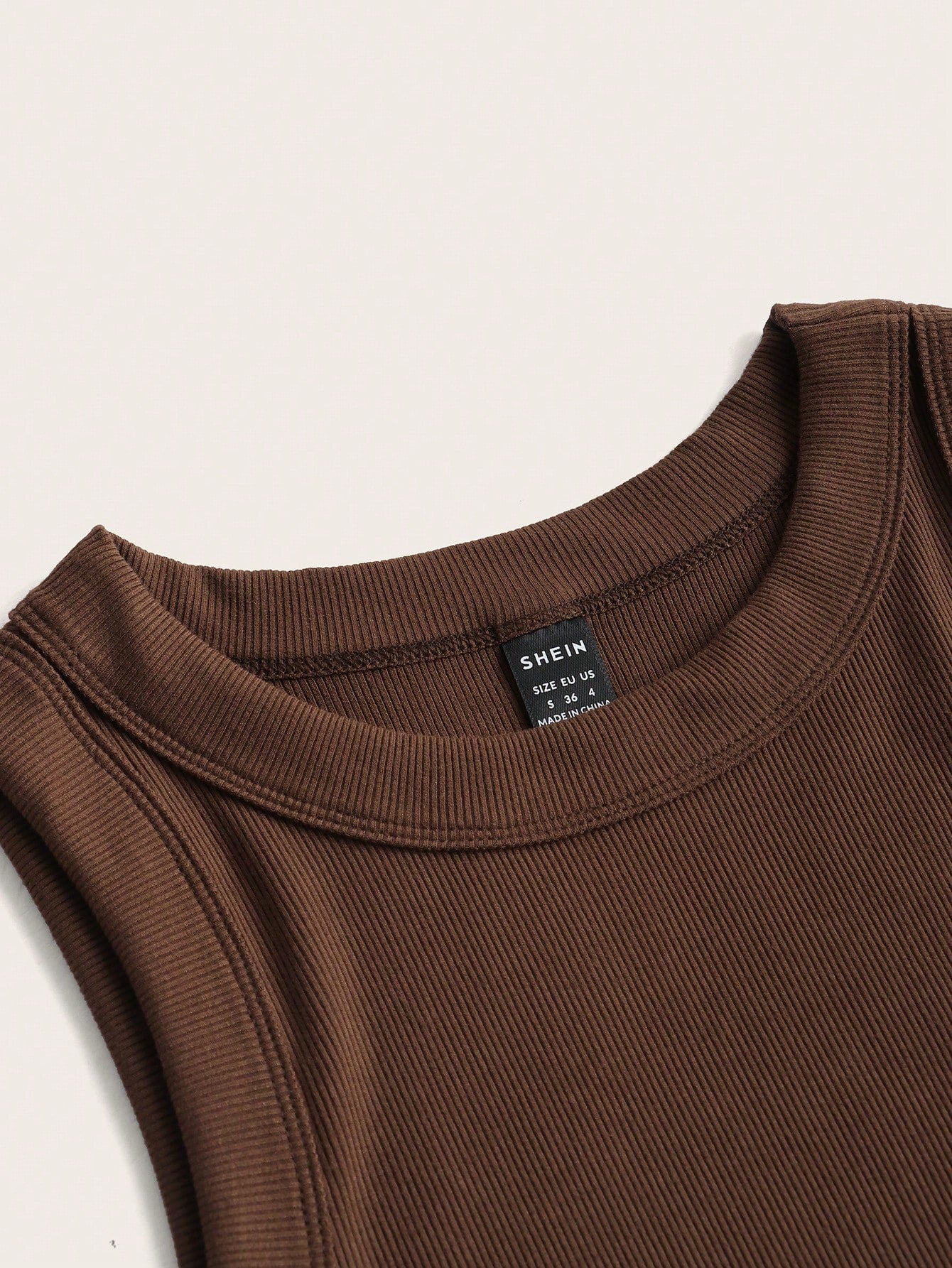 BASICS Solid Ribbed Knit Tank Top/Summer Tops For Women