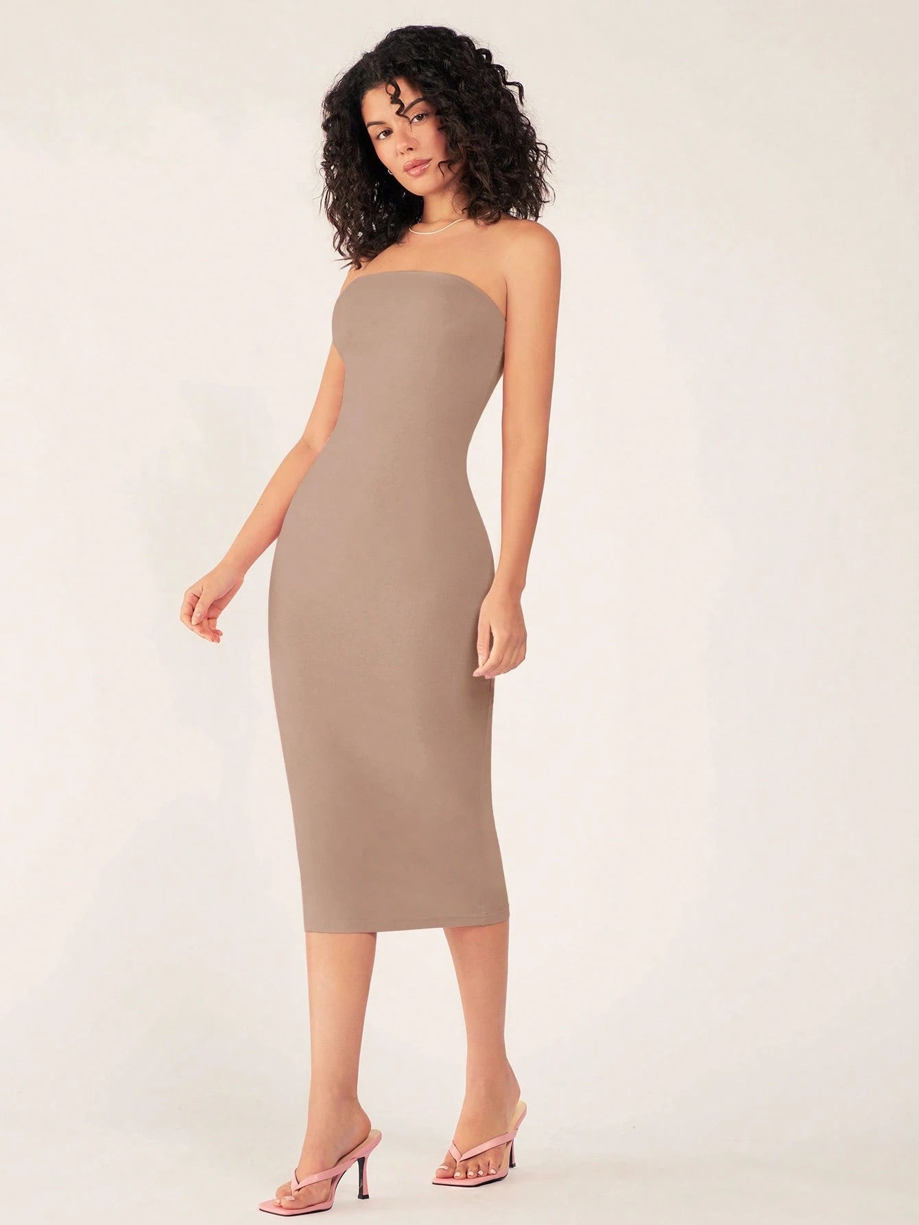 BASICS Women'S Strapless Slim Fit Bodycon Casual Dinner Dress Summer Dresses For Women Summer Dresses